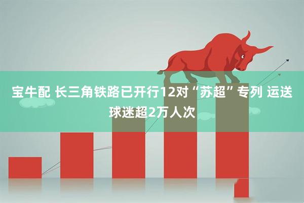 宝牛配 长三角铁路已开行12对“苏超”专列 运送球迷超2万人次