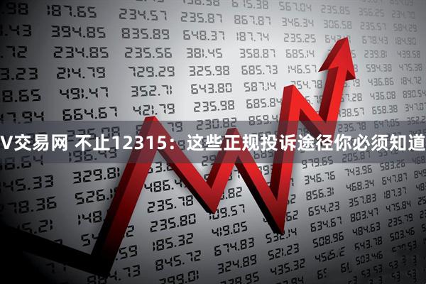 V交易网 不止12315：这些正规投诉途径你必须知道